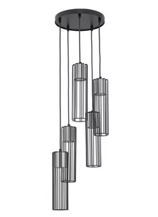 Fobia lampa wisząca 5-punktowa czarna/srebrna 33460 - Lampy sufitowe - miniaturka - grafika 1