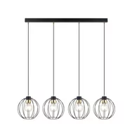 Lampy sufitowe - Gino lampa wisząca 4-punktowa czarna/złota 1222/4 - miniaturka - grafika 1
