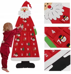 KALENDARZ ADWENTOWY Z FILCU DLA DZIECI MIKOŁAJ ŚWIĄTECZNY DIY [SE-KAL3] - Ozdoby bożonarodzeniowe - miniaturka - grafika 1