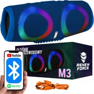 Głośniki przenośne - Głośnik Bluetooth USB SD AUX Przenośny Bezprzewodowy RADIO FM Wieża BOOMBOX M3 NIEBIESKI - miniaturka - grafika 1