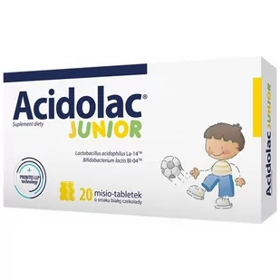 Acidolac Junior o smaku  białej czekolady x20 misio-tabletek - Układ pokarmowy - miniaturka - grafika 1