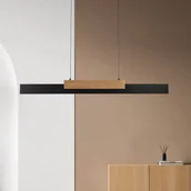 Lampy sufitowe - Näve Lampa wisząca Wiebke LED, czarny drewniany detal 120,5 cm ściemniana - miniaturka - grafika 1