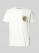 Koszulki męskie - T-shirt z prążkowanym, okrągłym dekoltem model ‘BHJEM’ - miniaturka - grafika 1