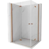 Kabiny prysznicowe - Mexen Mist-F Duo kabina prysznicowa składana 100 x 80 cm, transparent, miedź szczotkowana - 8A6-100L-080P-65-00 - miniaturka - grafika 1