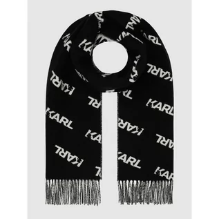 Apaszki i szaliki damskie - Szal ze wzorem z logo - Karl Lagerfeld - grafika 1