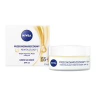 Kremy do twarzy - Nivea Przeciwzmarszczkowy + Rewitalizujący krem na dzień SPF15 55+ 50ml 92515-uniw - miniaturka - grafika 1