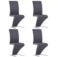 Krzesła - Lumarko Krzesła o zygzakowatej formie, 4 szt., szare, sztuczna skóra - miniaturka - grafika 1