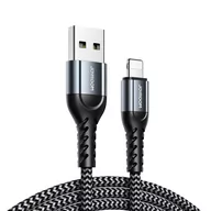 Kable USB - Joyroom N10 King Kong series zestaw 3 x nylonowy kabel przewód USB - Lightning (0.25m + 1.2m + 2m) 2,4A szare - miniaturka - grafika 1