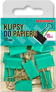 Klipsy do papieru Penmate Turkusowy 19 mm TT8323 - Pinezki - miniaturka - grafika 2