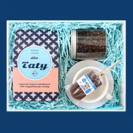 Zestawy upominkowe - Zestaw prezentowy dla taty Elegancki Tata. Zestaw 10 kaw mielonych 10x10g o różnych smakach, kawa ziarnista Irish Whisky 200g, klasyczna biała filiżan - miniaturka - grafika 1