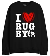 Bluzy męskie - Republic Of California "I Love rugby" UXREPCZSW027 Bluza męska, czarna, rozmiar M, czarny, XXL - miniaturka - grafika 1