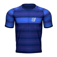 Koszulki sportowe męskie - COMPRESSPORT Koszulka biegowa RACING SS T-SHIRT niebieska - miniaturka - grafika 1