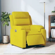 Fotele - vidaXL Elektryczny fotel rozkładany, żółty, obity aksamitem - miniaturka - grafika 1