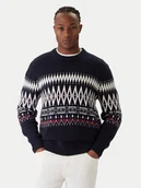 Swetry męskie - Tommy Hilfiger Sweter Fairisle MW0MW40844 Granatowy Regular Fit - miniaturka - grafika 1