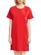Piżamy damskie - ESPRIT Bodywear damska koszula nocna Valentine CO SUS S-SLV, czerwona, 36, czerwony, 36 - miniaturka - grafika 1