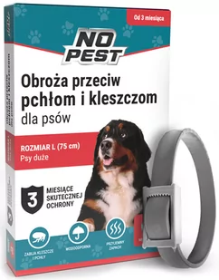 Obroża przeciw Pchłom i Kleszczom NO PEST dla Dużych Psów (75 cm) Wodoodporna Obroża na Kleszcze i Pchły - Artykuły przeciw pasożytom - miniaturka - grafika 1