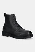 Botki męskie - Calvin Klein trapery skórzane COMBAT ESS LACE UP APRON LTH W męskie kolor czarny YM0YM01375 - miniaturka - grafika 1