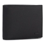 Portfele - Duży Portfel Męski Lacoste Billfold Zip Case NH2826CE Czarny - miniaturka - grafika 1