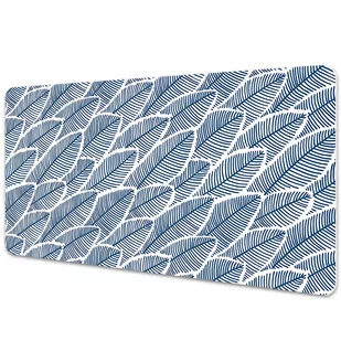 Podkładka na biurko Liście na niebiesko 90x45 cm - Podkładki na biurko - miniaturka - grafika 1