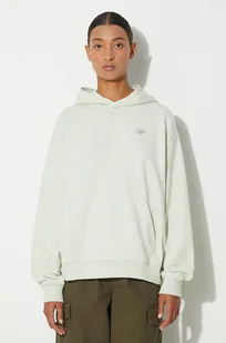 New Balance bluza bawełniana Athletics French Terry Hoodie damska kolor zielony z kapturem gładka WT41537NUM - Bluzy damskie - miniaturka - grafika 1