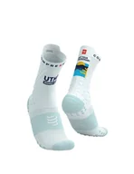 Skarpetki sportowe męskie - COMPRESSPORT Skarpetki do biegania trailowe PRORACING SOCKS V4 TRAIL UTMB 2025 white ice flow - miniaturka - grafika 1