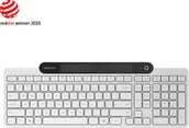 Klawiatury - Lenovo 800 Self-Charging Bluetooth Keyboard-US English Keyboard Bluetooth US English White GY41R69583 - miniaturka - grafika 1