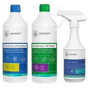 Dezynfekcja - Zestaw produktów Medisept - Mediclean 210 Surface, 110 Floor, 220 Glass - Higiena gabinetu - miniaturka - grafika 1