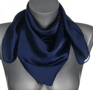 Apaszki i szaliki damskie - Chusta damska apaszka SATYNOWA gawroszka wielofunkcyjna granatowa - miniaturka - grafika 1