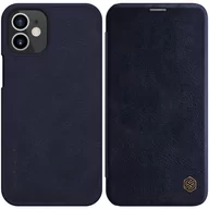 Etui i futerały do telefonów - Nillkin Qin Leather Case - Etui Apple iPhone 12 Mini (Blue) - miniaturka - grafika 1
