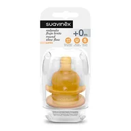 Smoczki do butelek - Suavinex Baby group Okrągły smoczek lateksowy do butelek szerokootworowych 2 szt przepływ wolny - miniaturka - grafika 1