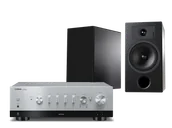 Zestawy stereo - Yamaha R-N1000A (srebrny) + Tesi 3 (czarny) - miniaturka - grafika 1