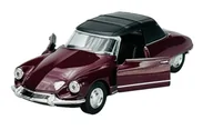 Samochody i pojazdy dla dzieci - WELLY OLD TIMER CITROEN DS 19 CABRIOLET CIEMNO CZERWONY Z DACHEM 1:34 42398 - miniaturka - grafika 1