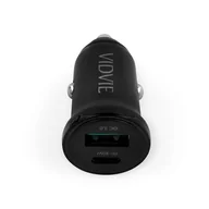 Ładowarki samochodowe - Ładowarka samochodowa VIDVIE CC532 1xUSB + 1xType C 30W czarny - miniaturka - grafika 1