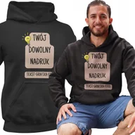 Bluzy męskie - BLUZA Z KAPTUREM Z WŁASNYM NADRUKIEM NAPISEM LOGO - miniaturka - grafika 1