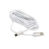 Kable USB - Kabel USB Typ C USBC USBA 3m Huawei Super Charge nylon srebrny - miniaturka - grafika 1