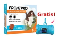 Artykuły przeciw pasożytom - Frontpro tabletki na pchły i kleszcze L 68mg 10-25kg x 3tabl + Frontline Dozownik na woreczki GRATIS! - miniaturka - grafika 1