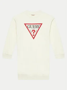 Guess Sukienka codzienna J3YK20 KA6R3 Écru Regular Fit - Sukienki i spódniczki dla dziewczynek - miniaturka - grafika 1