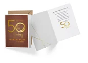Kartki okolicznościowe i zaproszenia - KUKARTKA KUKARTKA Karnet 50 Urodziny brązowe V-012 PASS3102 - miniaturka - grafika 1
