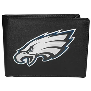 Siskiyou Sports NFL męski Philadelphia Eagles dwuskładany portfel duże logo jeden rozmiar czarny - Portfele - miniaturka - grafika 1