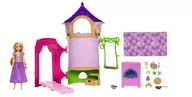 Lalki dla dziewczynek - WIEŻA ROSZPUNKI + LALKA ROSZPUNKA HMV99 MATTEL DISNEY ZESTAW ZAPLĄTANI - miniaturka - grafika 1