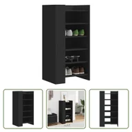 Szafki na buty - The Living Store szafka na buty czarna 52x37,5x100 cm materiał drewnopochodny - miniaturka - grafika 1