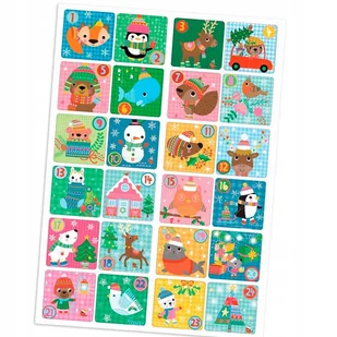 Kalendarz Adwentowy A5 24 Naklejki Świąteczne 3,3 Cm N06 - Scrapbooking - miniaturka - grafika 1