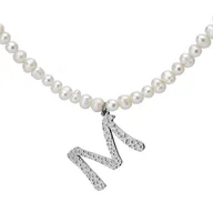 Naszyjniki - Naszyjnik z literką M z perłami - Manoki - miniaturka - grafika 1