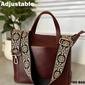 Inne - TEMU 3.8cm/1.5calowy Szeroki Czarno-Brązowy Beżowy Wzorzysty Elastyczny Obrotowy Odpinany Regulowany Szeroki Pasek na Ramię Bez Torby, Odpowiedni do - miniaturka - grafika 1