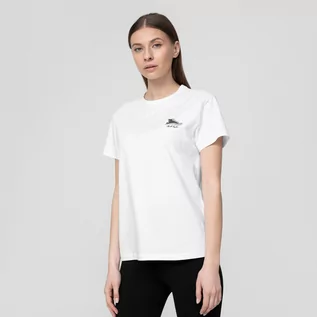 Koszulki sportowe damskie - Damski t-shirt z nadrukiem CONVERSE Relaxed Sneaker Tee 10022975 - biały - grafika 1
