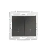 Wyłączniki światła i elektryczne - Kanlux Łącznik podwójny, schodowy LOGI 02-1060-141 gr 25251 - miniaturka - grafika 1