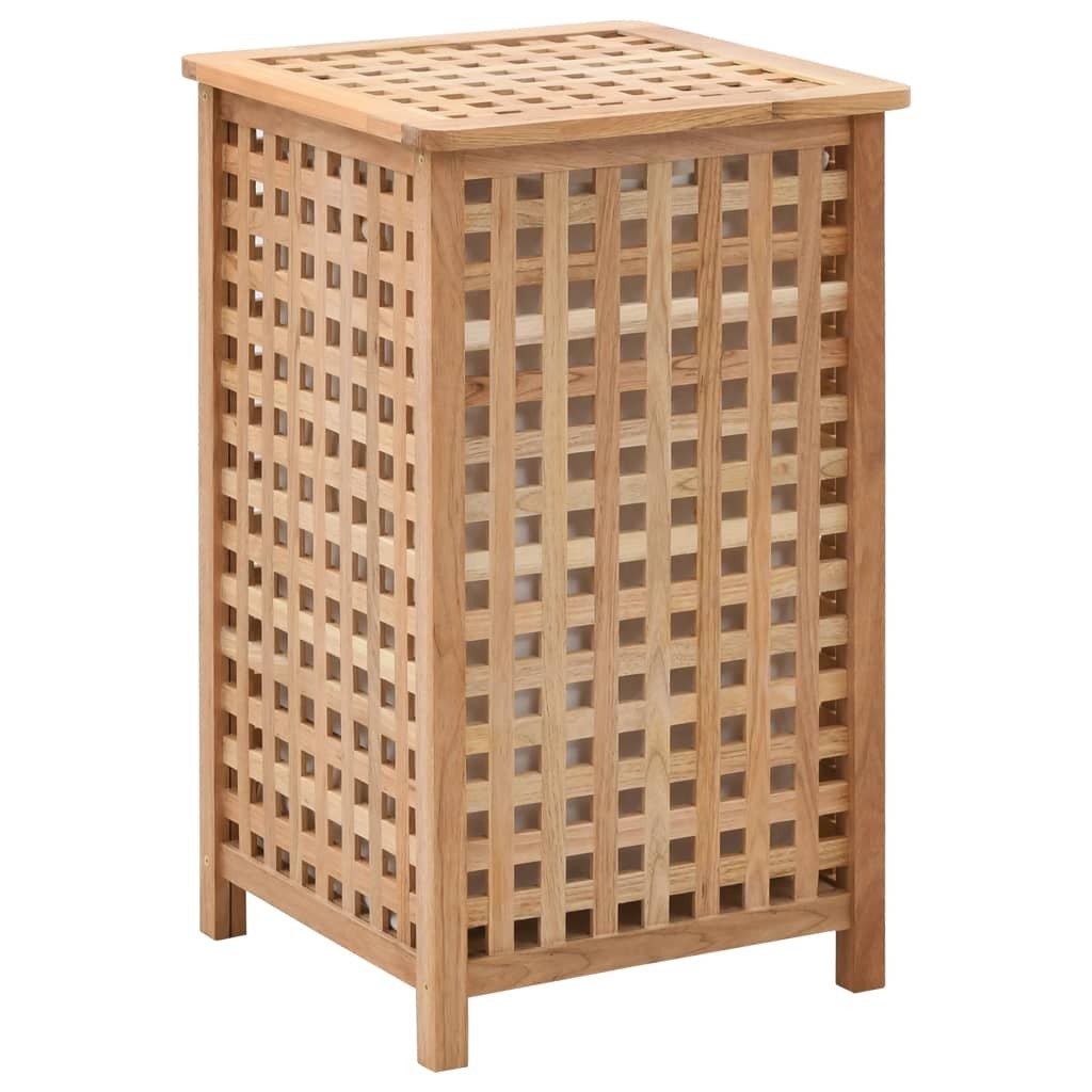 Kosz na pranie 39x39x65 cm lite drewno orzechowe