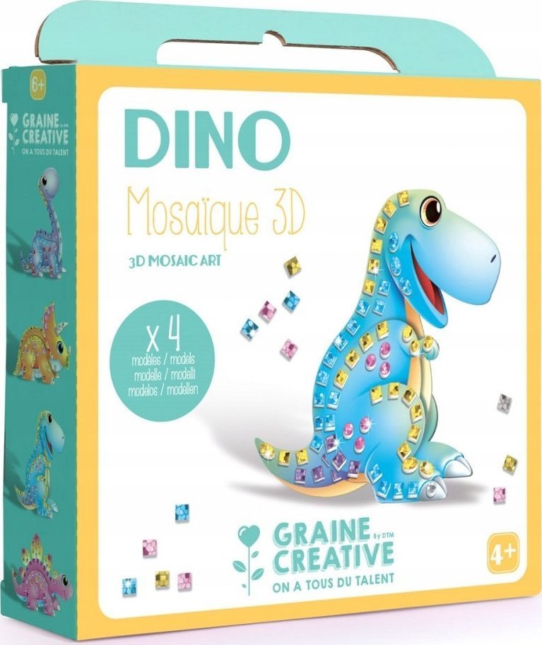 4 Figurki do Oklejenia Mozaiką Dinozaury