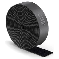 Akcesoria do komputerów stacjonarnych - Rzepowy organizer do przewodów TECH-PROTECT Velcro 3m Czarny - miniaturka - grafika 1