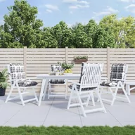 Poduszki ogrodowe - Poduszki na krzesła z niskim oparciem, 4 szt., w szarą kratę - miniaturka - grafika 1